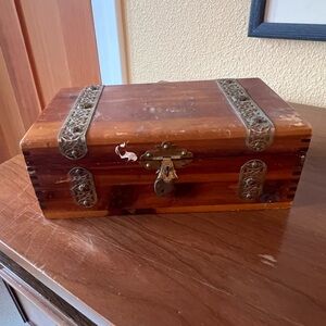 Wooden Box or Jewelry Organizer with Hinged Lid